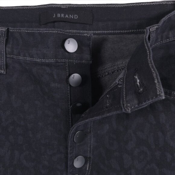 NWT J BRAND Lillie Black Leopard Button Fly Print High Rise‎ Crop Skinny Jeans - Picture 8 of 15